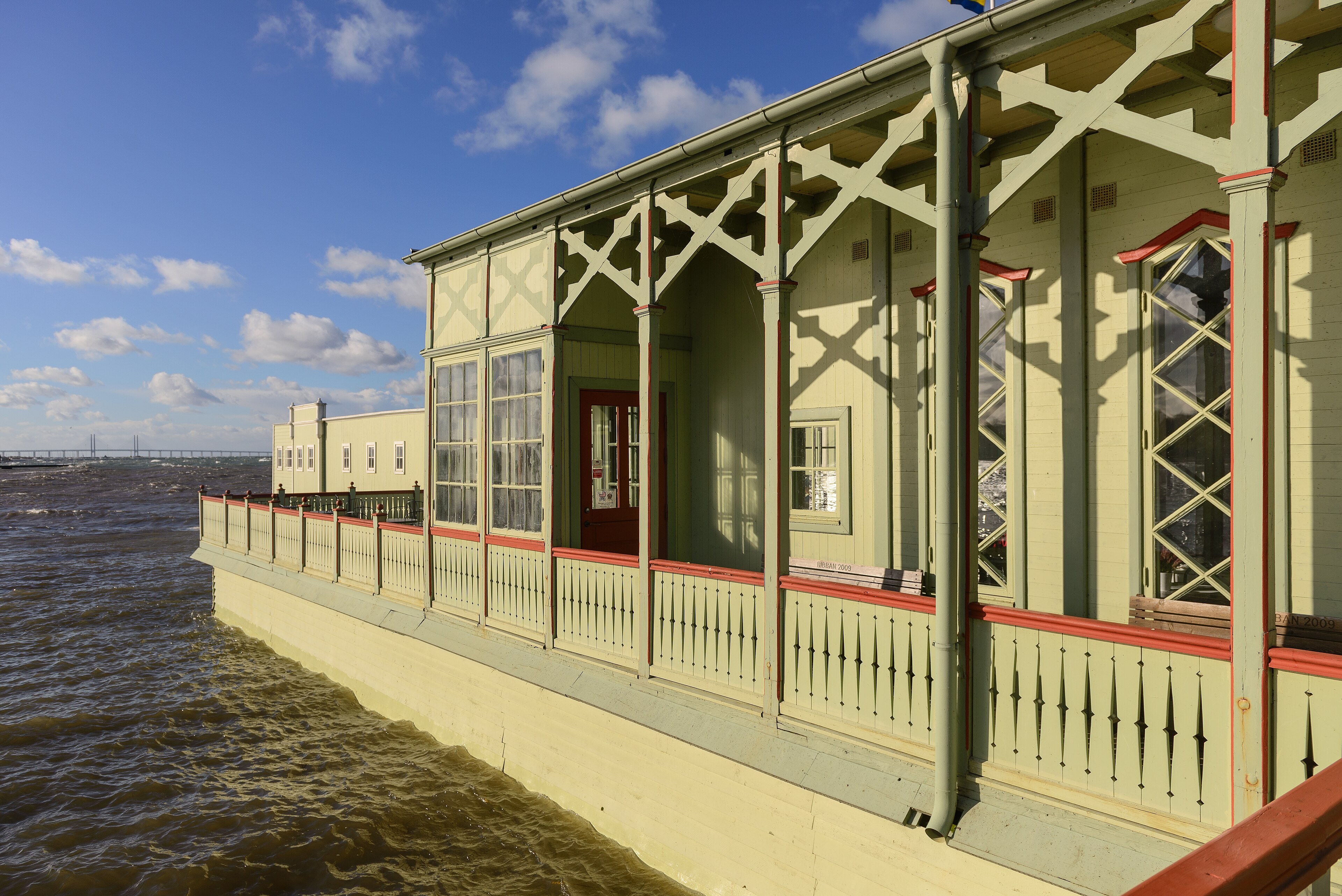 Ribersborgs kallbadhus, the open-air bath house on piles at the Malmö shore of the Sound